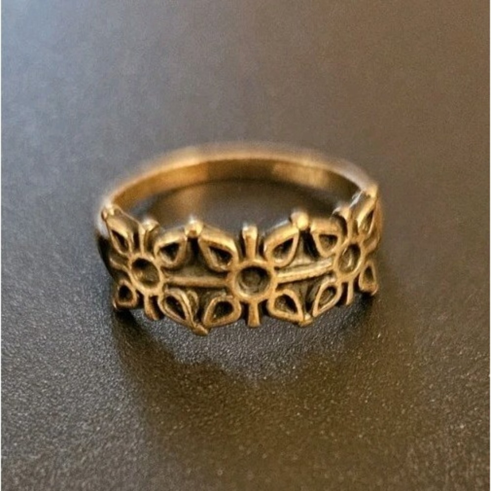 Vintage Ladies‎ Sterling Silver Band / Floral Design (646)